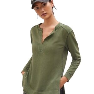 Pilcro Rugby Polo V-Neck 100% Cotton Long Sleeve Top. Size XL